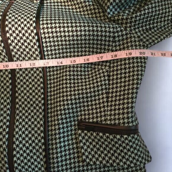 Carlisle Green Houndstooth Wool Peacoat - Size 12 - Picture 6 of 11